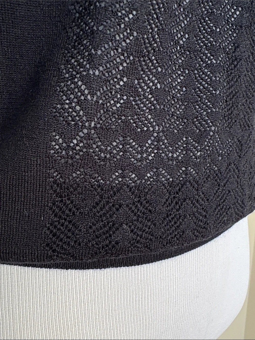New J. Crew Black Merino Wool Ruffled Mock Neck Sweater